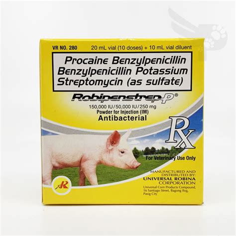 robipenstrep|ROBIPENSTREP P 150,000IU/50,000IU/250mg FOR 10doses.
